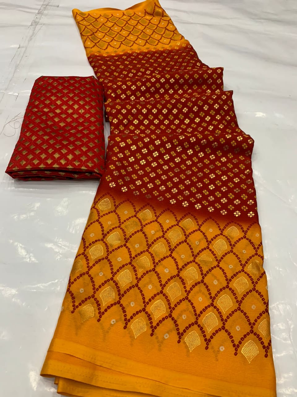 Mahek 72 Designer Bandhani Print Georgette Regular Wear Latest Saree